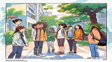 《校园秘密档案》漫画封面，青春校园场景中学生之间的秘密与悸动，画面清新活泼，羞羞漫画青春系列